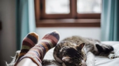 Zakaj mačka spi v nogah?